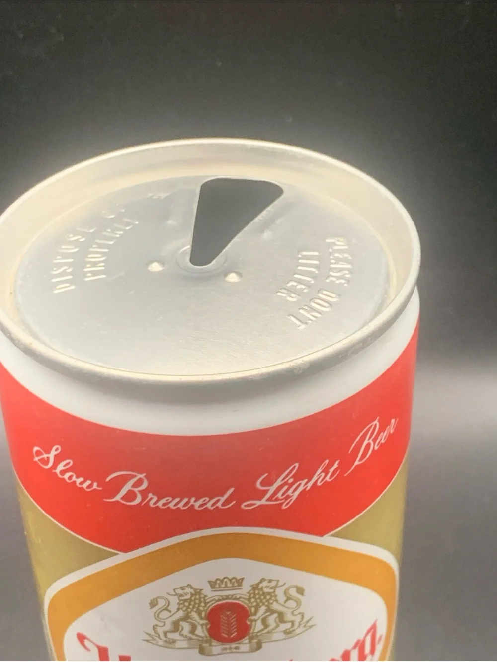 Vintage Beer Can Heidelberg Beer Gold Red Empty Slow Brewed Light Beer Aluminum